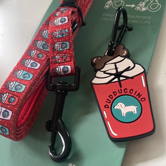 NWT Sassy Woof Puppuccino dog leash and waste bag holder - Picture 2 of 5